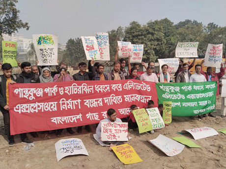 Protests erupt over tree felling, construction at Panthakunja Park