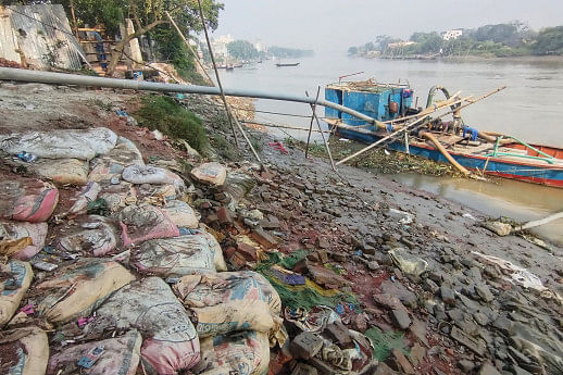 Khulna town protection dam under threat