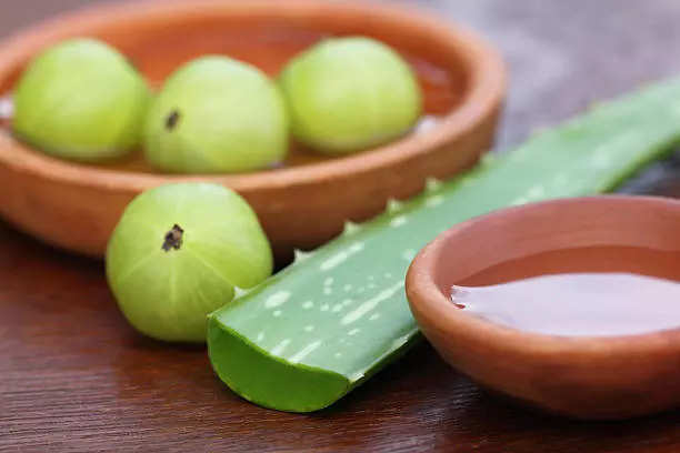 Aloe Vera and Amla shot to increase hair growth