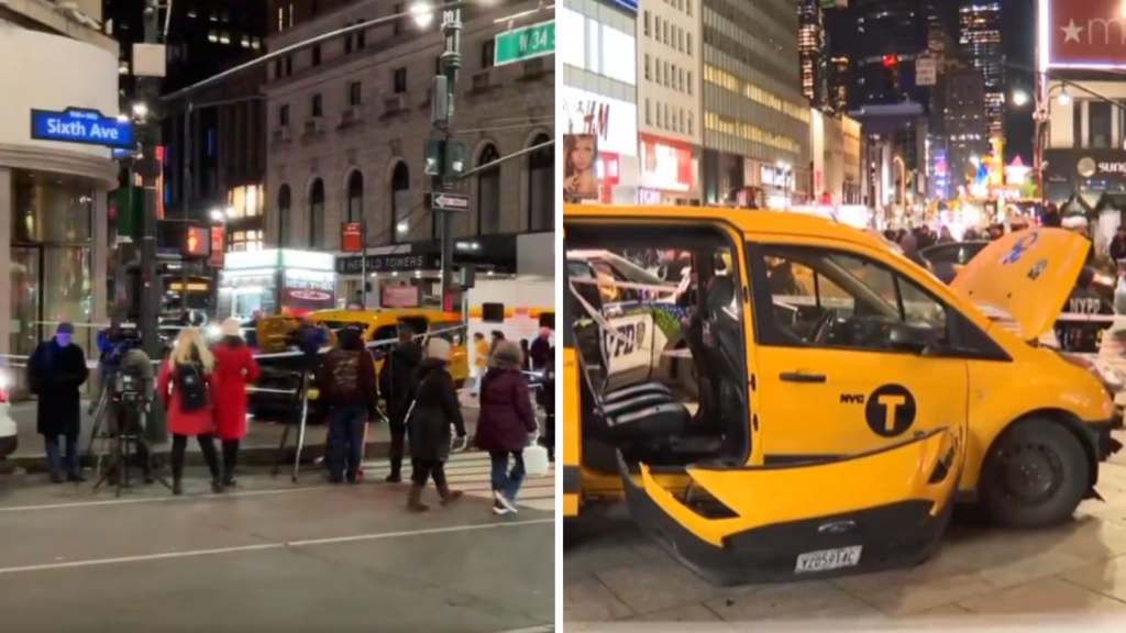 Heroic bystanders rescue boy and mother after taxi strikes pedestrians in New York's Herald Square