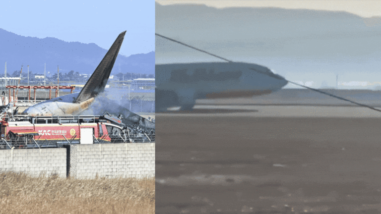 Watch: Moment when plane skidded off runway, burst into flames at South Korea airport