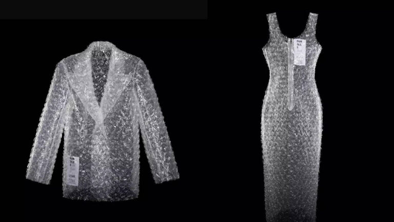 'Balenciaga of Belarus' unveils bubble wrap outfits