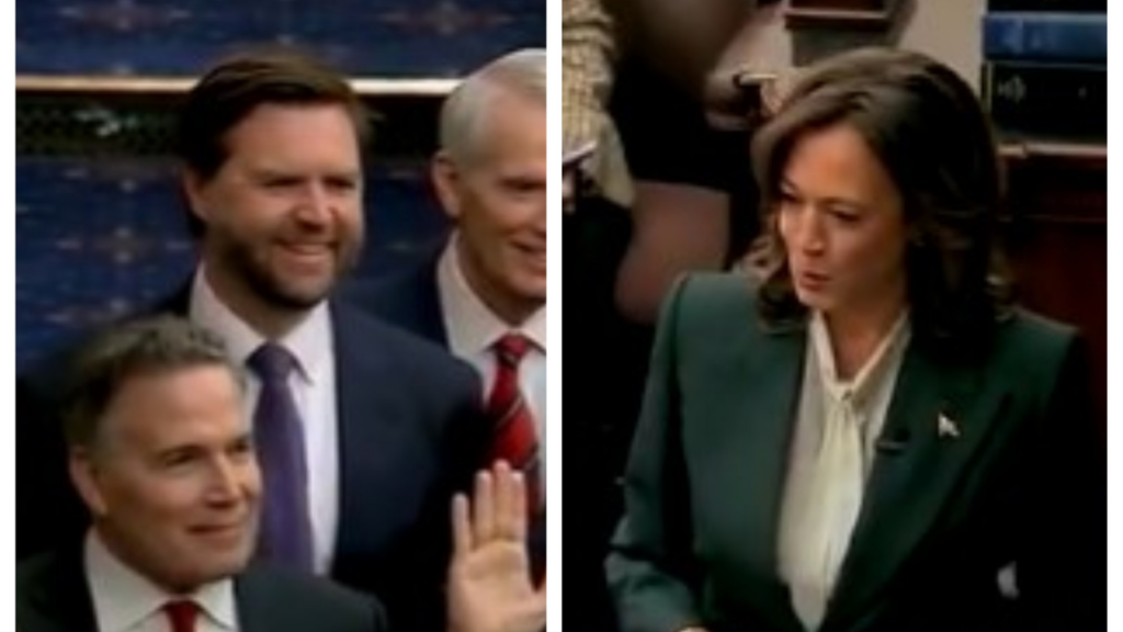 Kamala Harris swears in Senate members; JD Vance's reaction goes viral