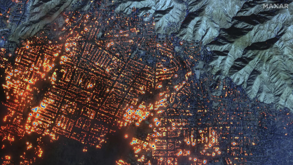 Burning buildings, billowing smoke: Satellite images reveal devastating damage caused by California wildfire