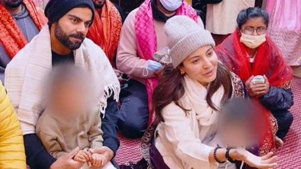 Viral Video: Virat Kohli, Anushka Sharma visit Premanand Ji Maharaj with kids