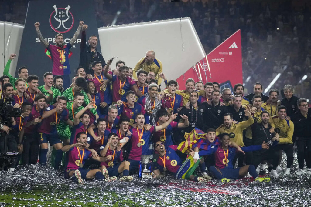 Barca rout Real to claim a record 15th Spanish Super Cup title