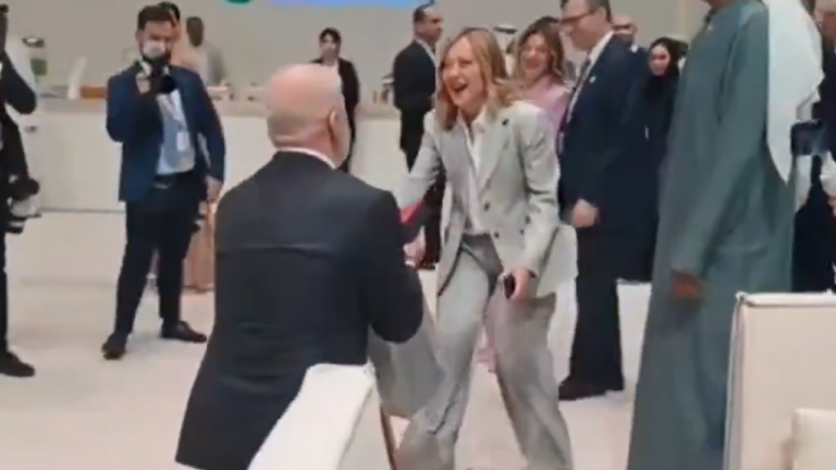 What prompted Albanian PM to drop to one knee for Italy's Giorgia Meloni?