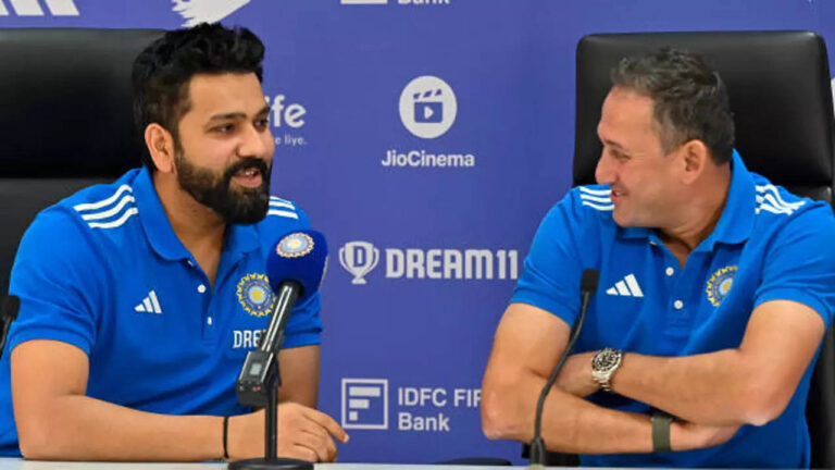 Rohit Sharma's private chat with Ajit Agarkar goes viral - WATCH