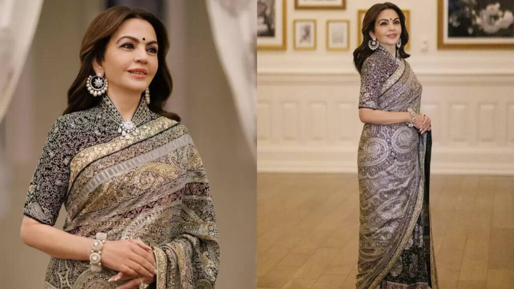 Nita Ambani stuns in Jamewar saree at Trump's Dinner