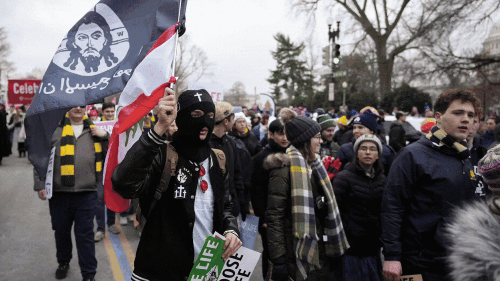 March for life: Donald Trump, masked neo-nazis, and thousands unite for anti-abortion rally in Washington