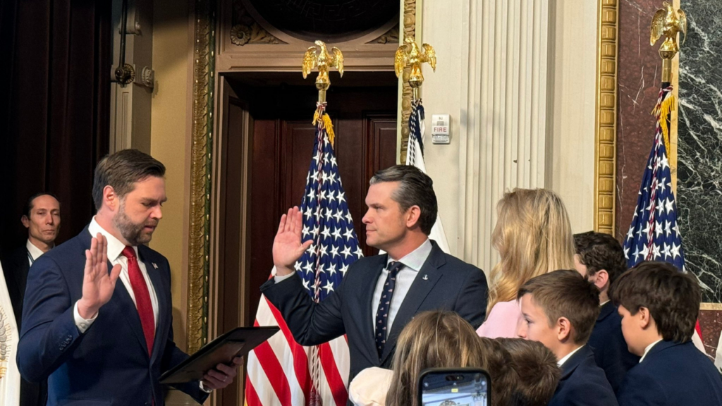 Pete Hegseth's seven children present as he takes oath as defense secretary. Video viral