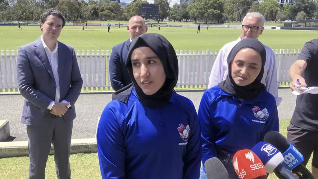 Afghanistan's female cricketers reunite for a match after 3 years in exile