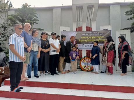 Foreign nationals pay tribute to Ekushey in Bogura, Cox's Bazar