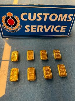 8 gold bars seized at Sylhet airport