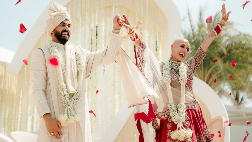 Indian bride flaunts a bald look on wedding day