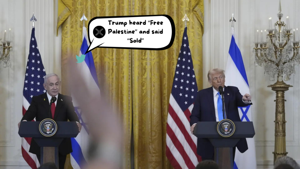 'Trump heard free Palestine and said sold'