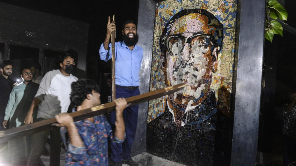 Protesters attack Sheikh Mujibur Rahman memorial museum in Dhaka