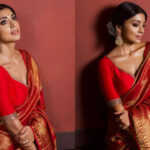 Shriya Saran's red Banarasi saree is perfect for a bride