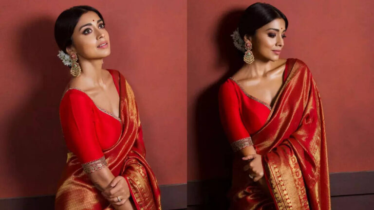 Shriya Saran's red Banarasi saree is perfect for a bride