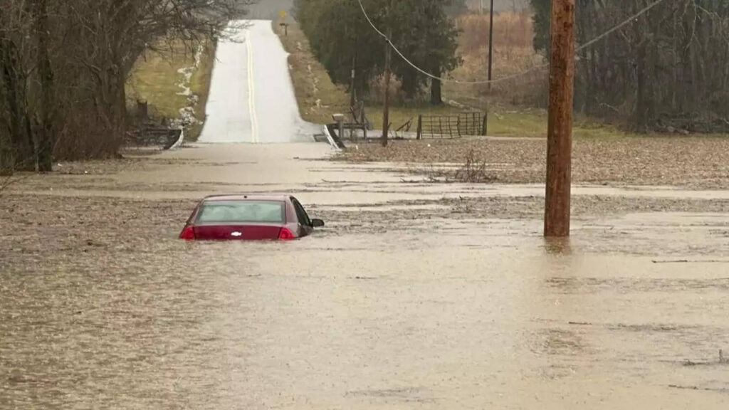 At least 9 dead, including 8 in Kentucky as heavy rain triggers flooding and submerged roads