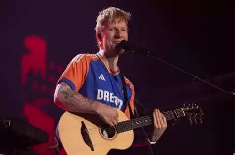 Ed Sheeran dons Team India jersey during Gurugram concert - Watch