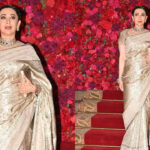 Karisma Kapoor's golden Kanjeevaram saree look