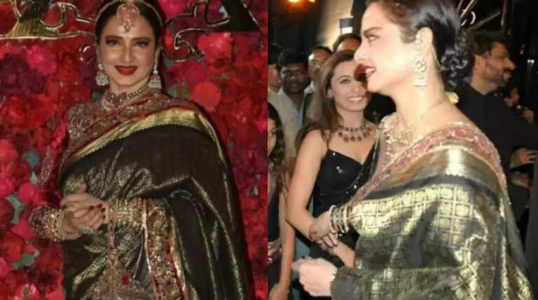 Rekha embraces sustainability by re-wearing saree