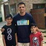 Rahul Dravid plays with his son Anvay in KSCA 3rd Division match