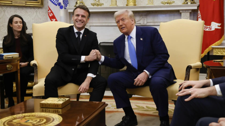 'Hugs, handshakes and Ukraine tension': Donald Trump, Emmanuel Macron rekindle bromance at White House