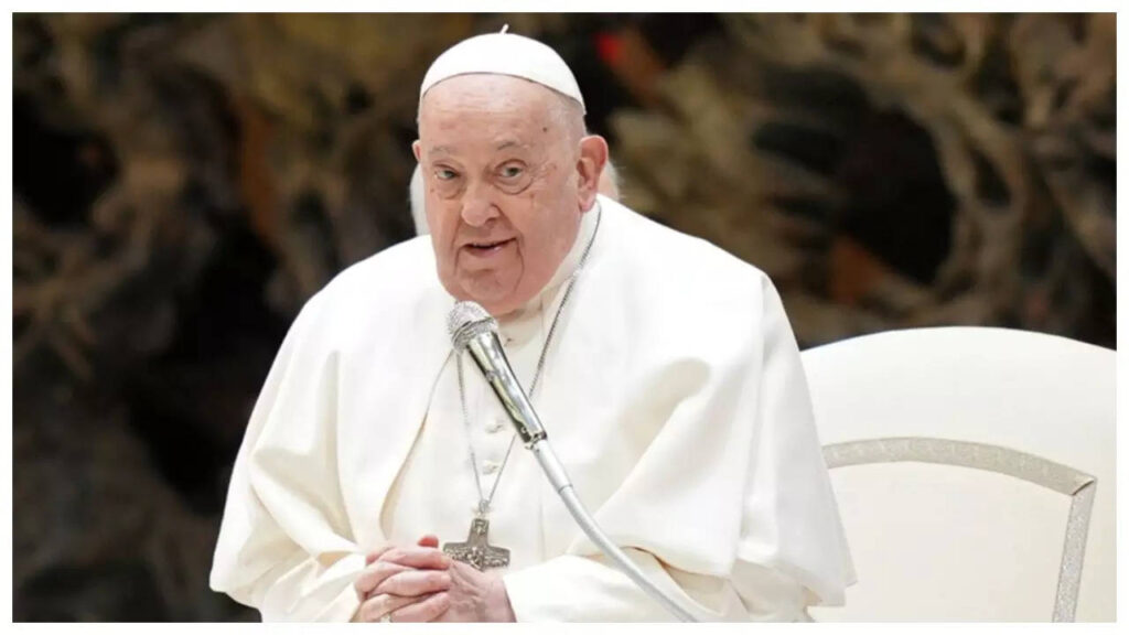 Pope Francis sitting upright in armchair, still in 'critical but stable' condition