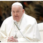 Pope Francis sitting upright in armchair, still in 'critical but stable' condition