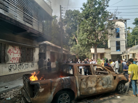 Obaidul Quader's Noakhali house torched