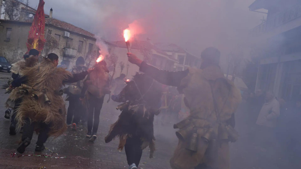 Animal skins, bells, ritual chaos: Ancient burnout remedy is still at heart of Greece's carnival